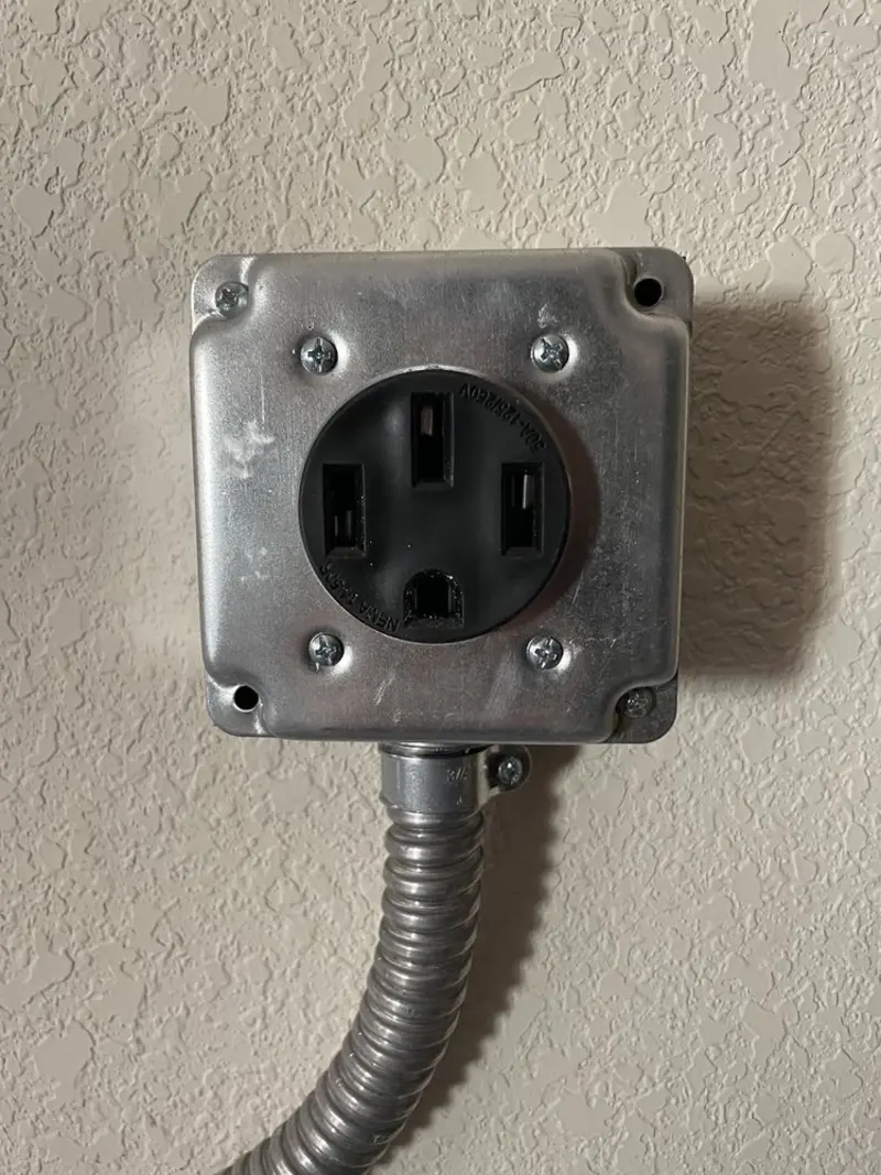 NEMA 14-50 outlet installed for Smart Home Electrical in Bow